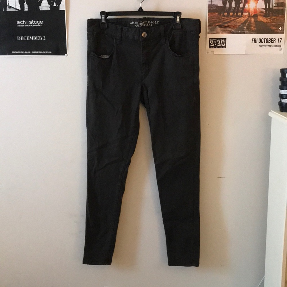 Dark Army Green American Eagle Jeggings